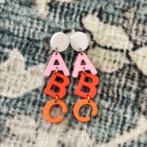 Colorful ABC Drop Earrings